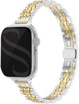 Slim Steel schakel bandje - Geschikt voor Apple Watch 1, 2, 3, 4, 5, 6, 7, 8, 9, 10, 11 (42 mm), SE - 38/40/41 mm - Zilver