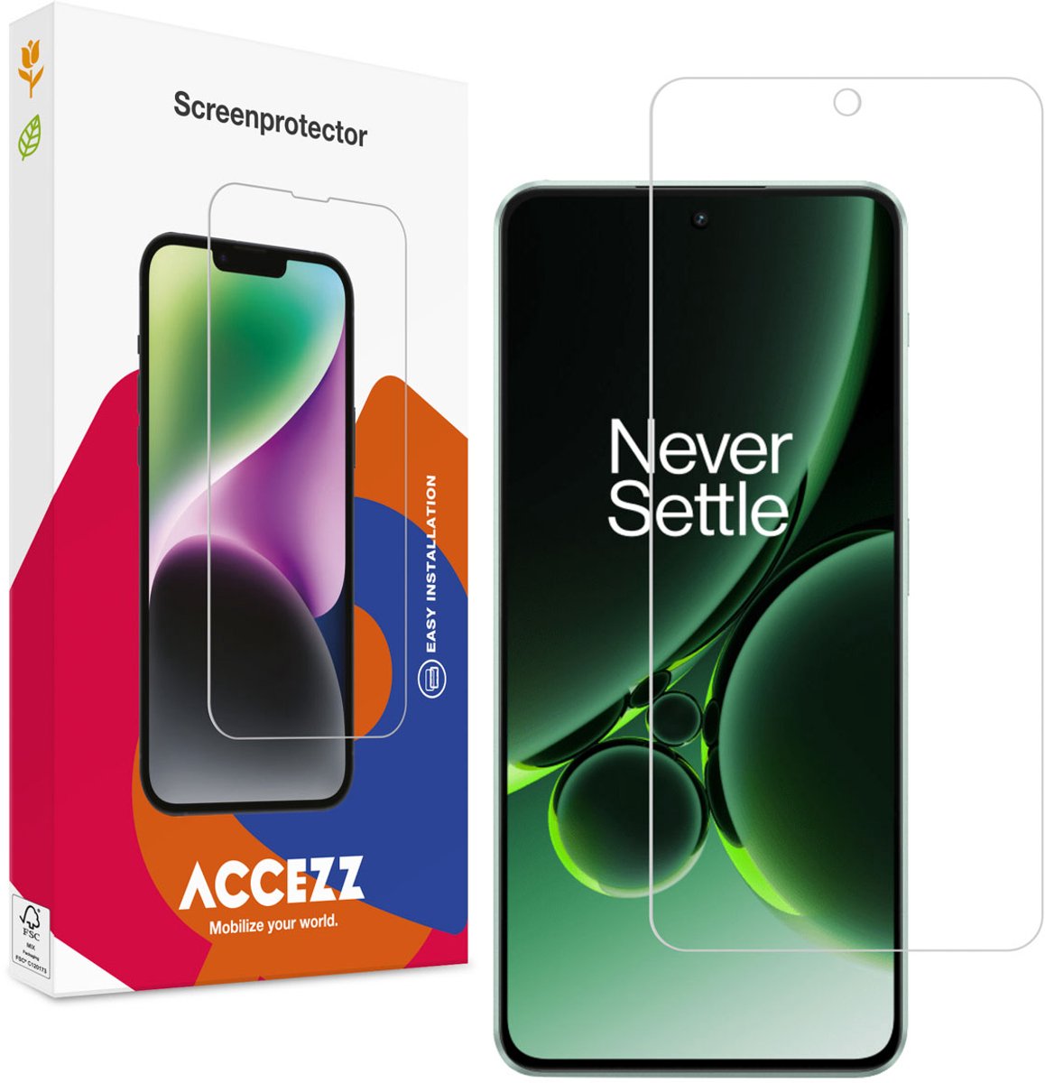 Accezz Screenprotector Geschikt voor OnePlus Nord 3 - Accezz Gehard Glas Screenprotector