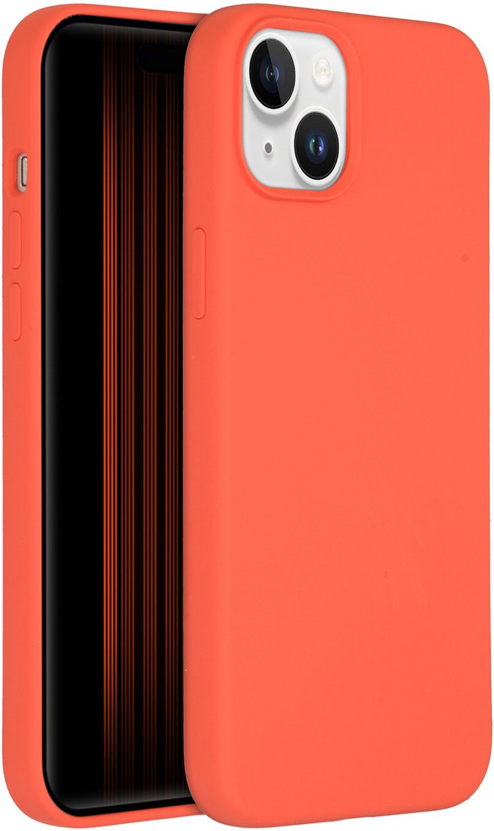 Accezz Hoesje Geschikt voor iPhone 15 Plus Hoesje Siliconen - Accezz Liquid Silicone Backcover Geschikt voor MagSafe - oranje