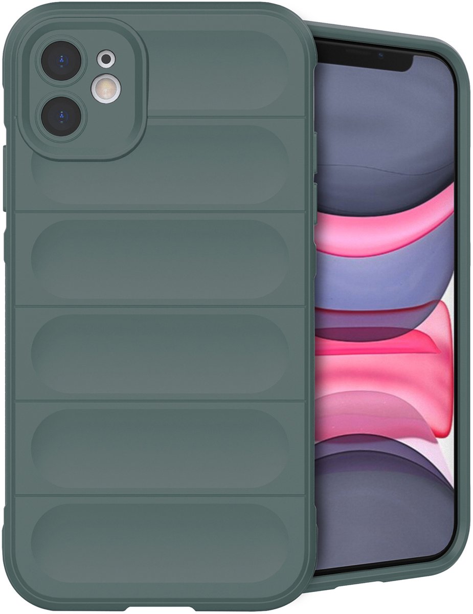 imoshion Hoesje - Geschikt voor Apple iPhone 11 - EasyGrip Backcover - Donkergroen