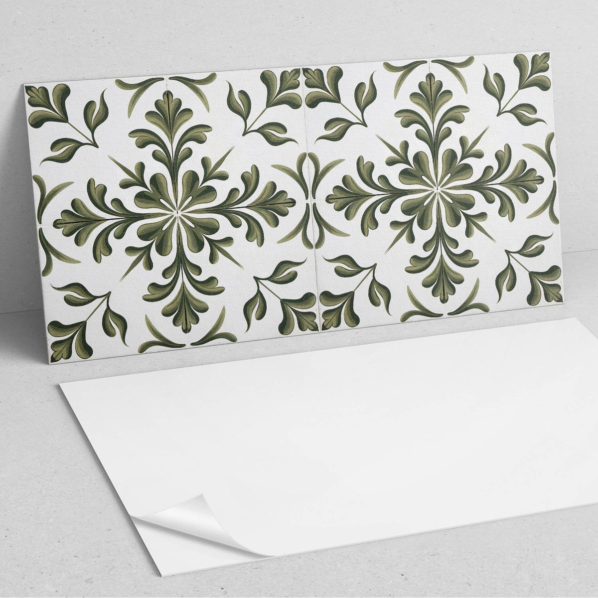 Coloray Wandpanelen Zelfklevend - Plantenpatroon op de achtergrond PVC Wandpaneel - 100 cm