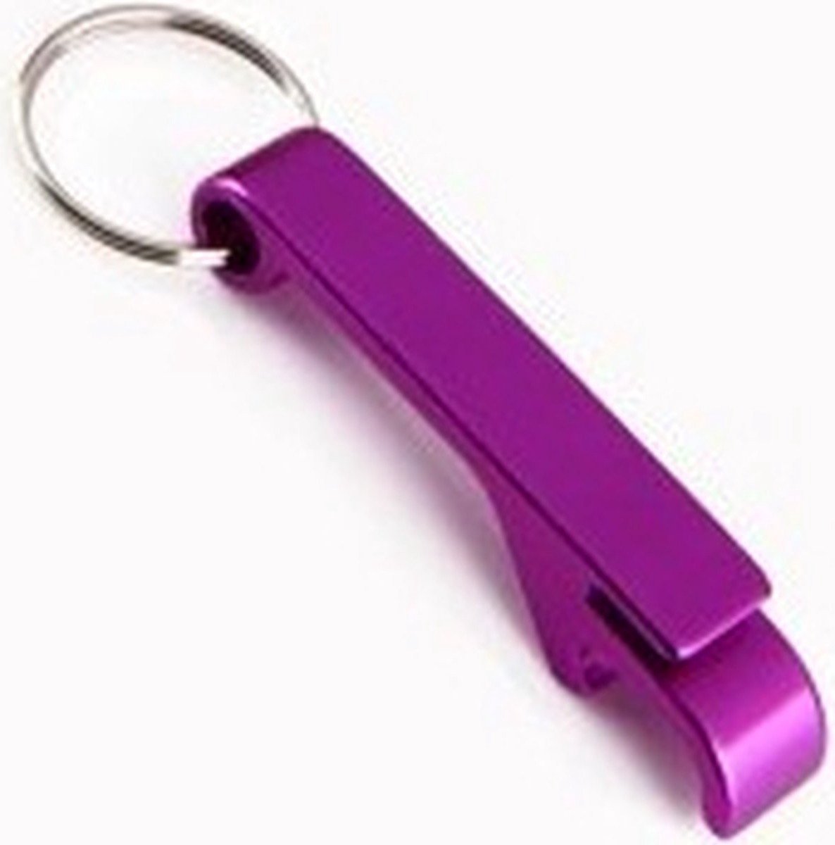 Flesopener sleutelhanger - Bierfles openen - Keychain bottle opener - Cadeau - Compact - Paars - Jonyx
