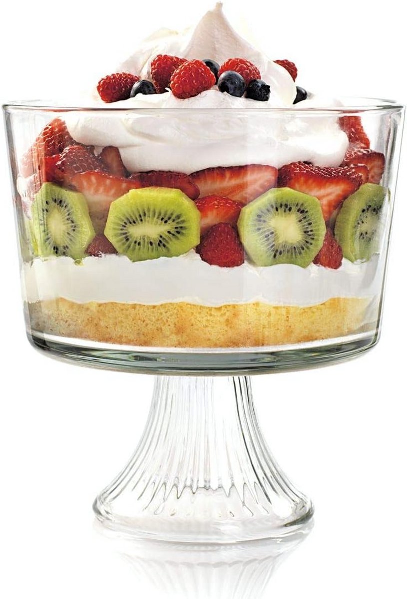 Glazen Schaaltje op Voet Monaco - Wit - 21 x 21 x 22 cm - 3 Liter