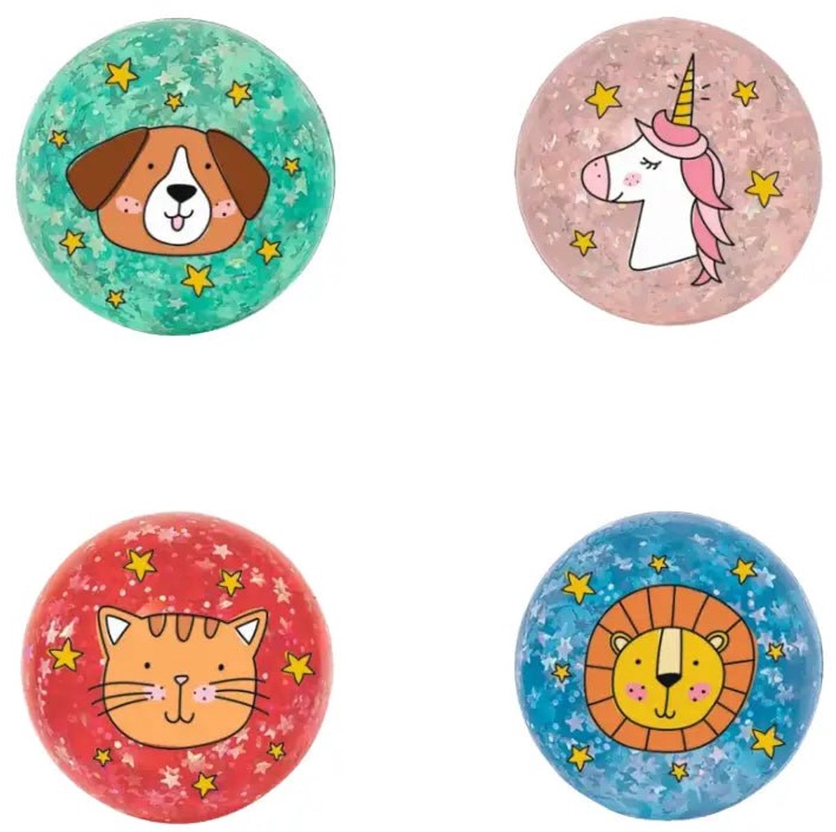 Stuiterbal Glitter 4 Pack - Stuiterbal