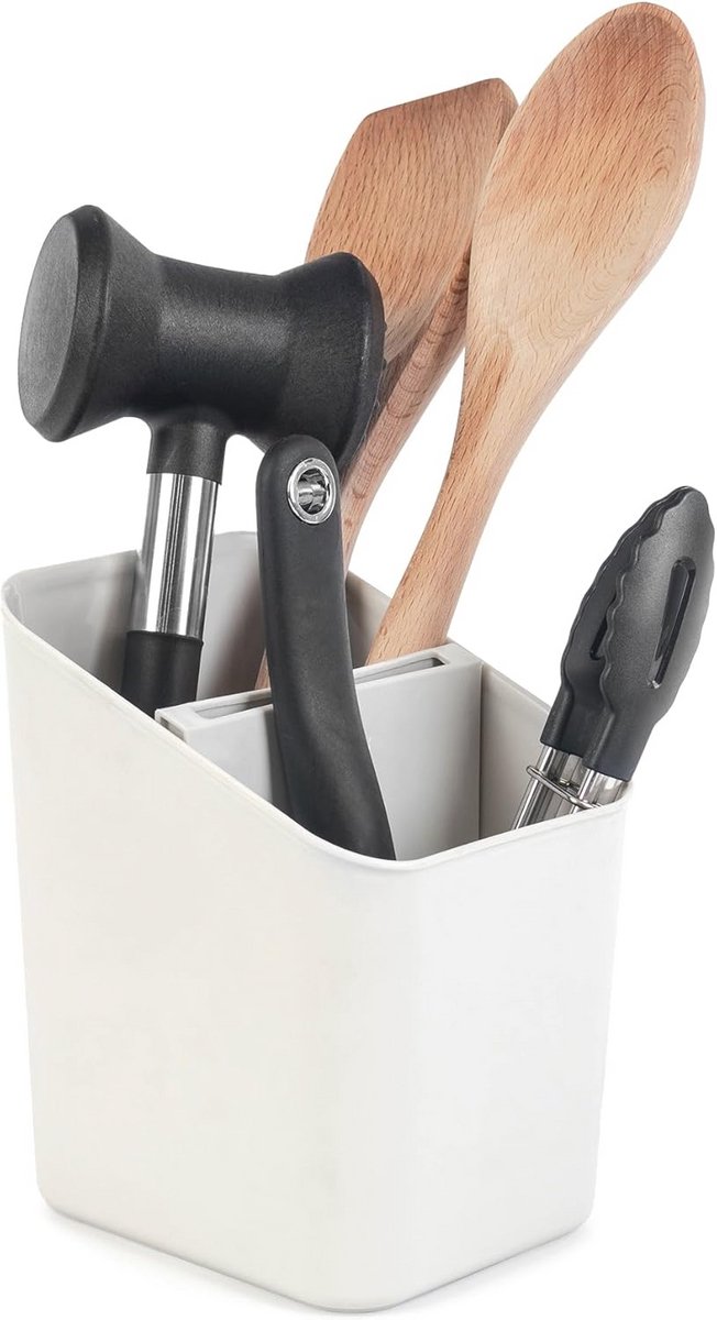 Bestekafdruiprek en Keukenorganizer - Wit