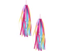 JJiaoLinin Stuurkwasten, 1 paar stuurfranjes, streamerbandjes voor kinderfiets, kinderen, fietsstuurfranjes, kleurrijke stuurbanden, fiets, streamer, lint, voor fiets, handgrepen, decoratie, geel,