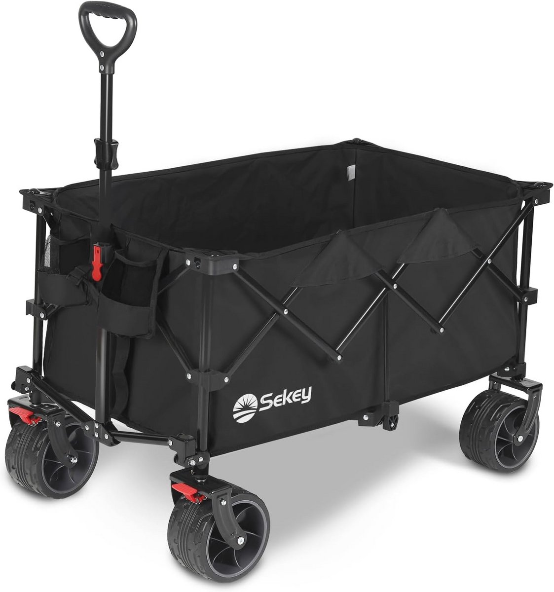 XXL Opvouwbare Bolderkar met Remmen - 150L, 150kg, Brede Banden voor Alle Terreinen