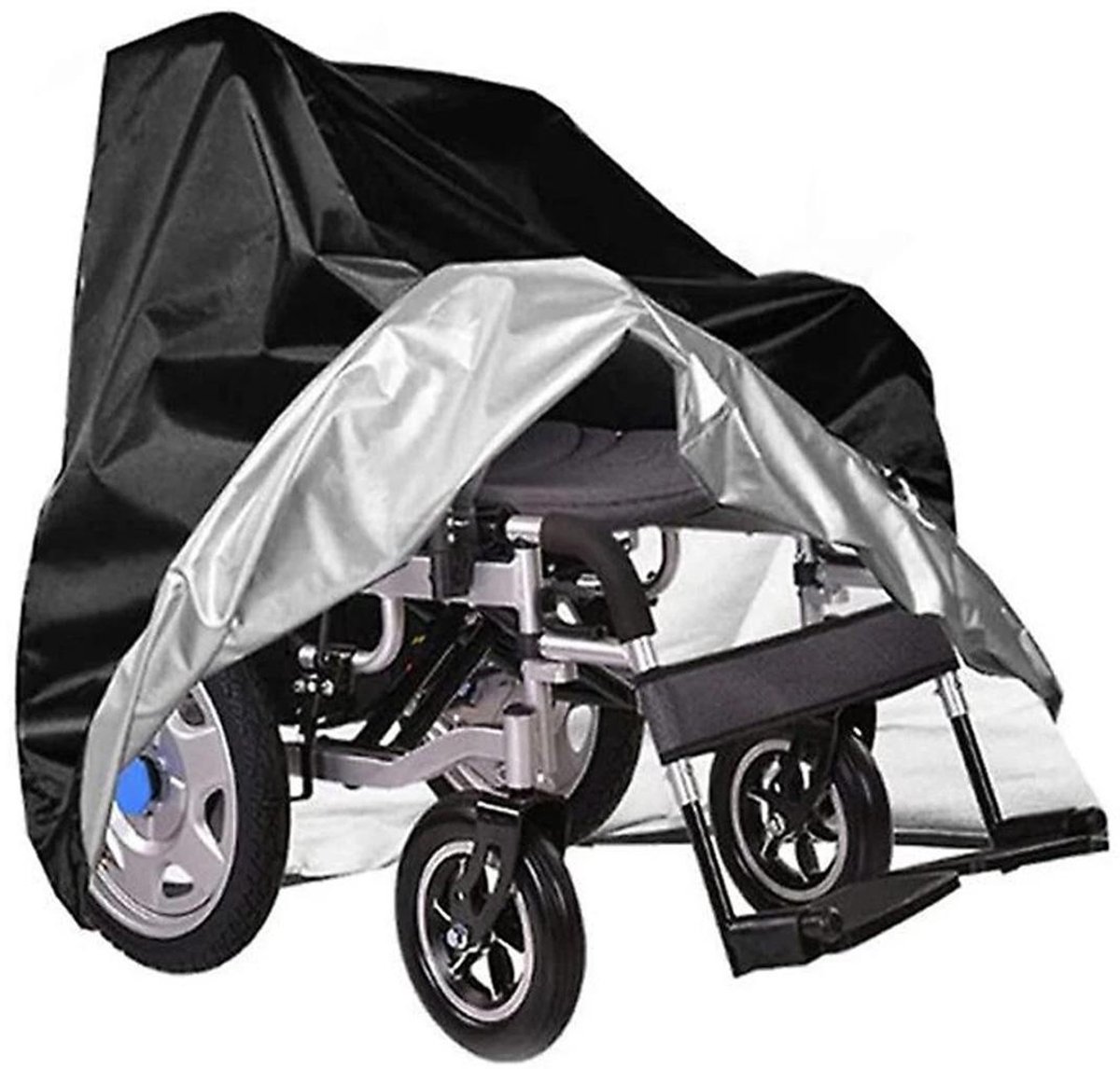GelldG Rolstoelhoes - Beschermhoes voor loophulpmiddel - 210D Oxford-stof - 100x75x100 cm - Opvouwbaar - Stof, regen- en winddicht - Geschikt voor binnen- en buitengebruik - Zwart
