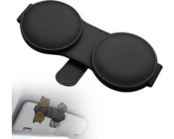 Allecta - Magnetische zonnebrilhouder voor auto, 2 clips - lederen autobrilhouder met zonneklepclip - autogadgets en accessoires