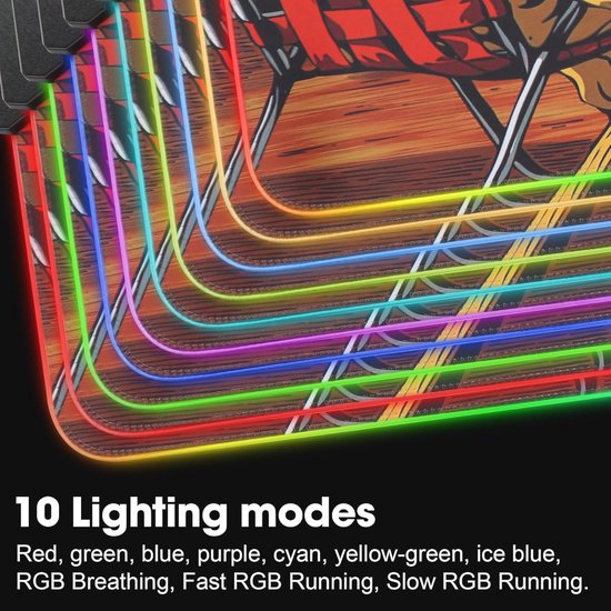 Grote RGB gaming muismat met LED verlichting en antislip oppervlakte van Merkloos — afbeelding 2