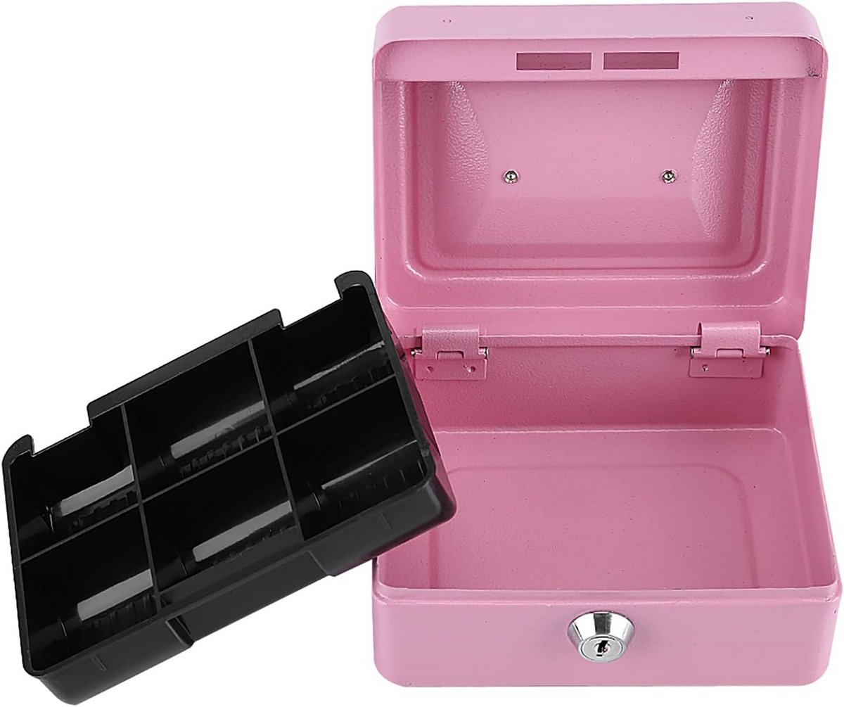 Mini Spaarpot - Geldkistje Kassa - Thuisgebruik Opslag - Met 2 Sleutels - 15 x 12 x 7.5 cm - Roze