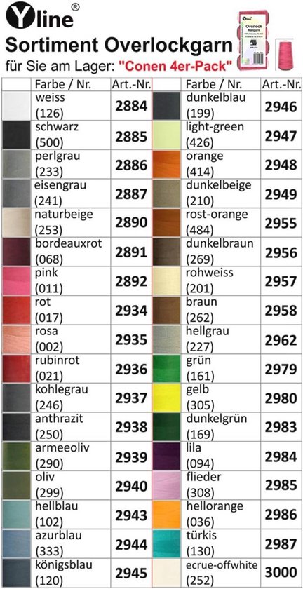 4 Stuks Overlockgaren – 100% Polyester – 2743 Meter Per Stuk – Offwhite/ecru – NE 40/2 – Geschikt Voor Naaimachines En Overlock