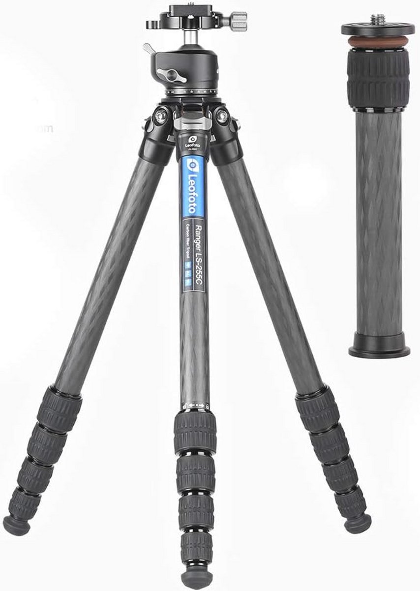 Lichtgewicht Carbon Statief met Kogelkop voor Macro Fotografie - Verstelbare Benen en Draagtas