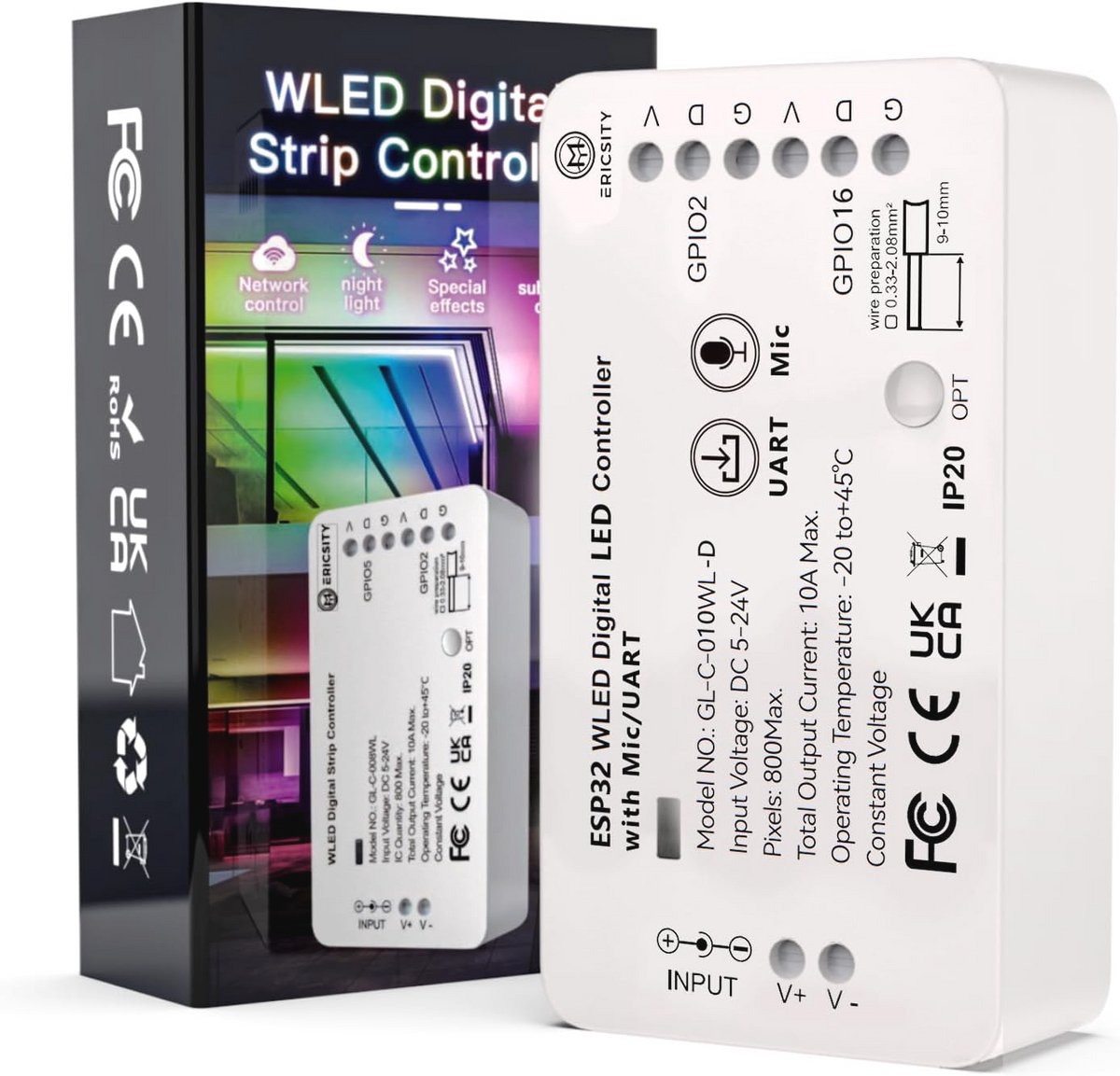 WLED Aanpasbare Strip Controller voor NeoPixel en SPI LED's