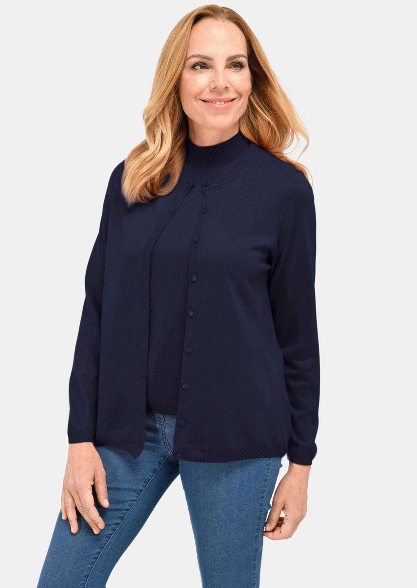 Goldner Twinset Gebreide set bestaande uit jasje en trui met halflange mouwen