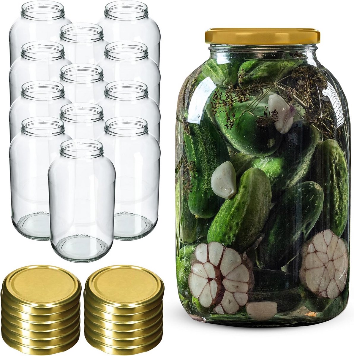 Inmaakpot 4 liter met schroefdeksel voor fermenteren en inmaken