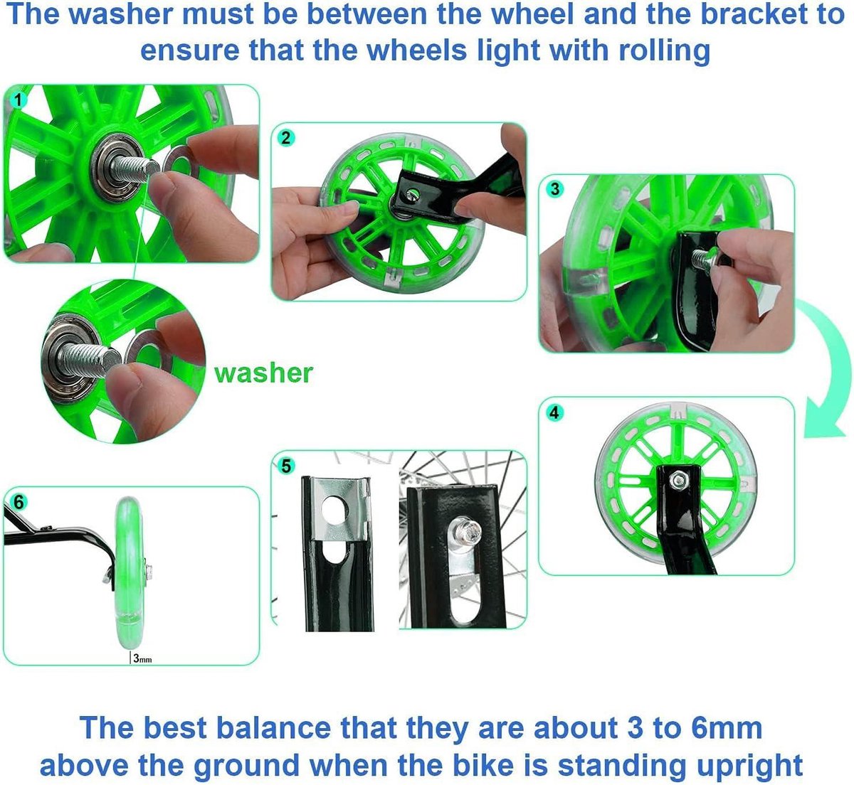 Allecta Universele steunwieltjes voor kinderfiets groen 1 paar