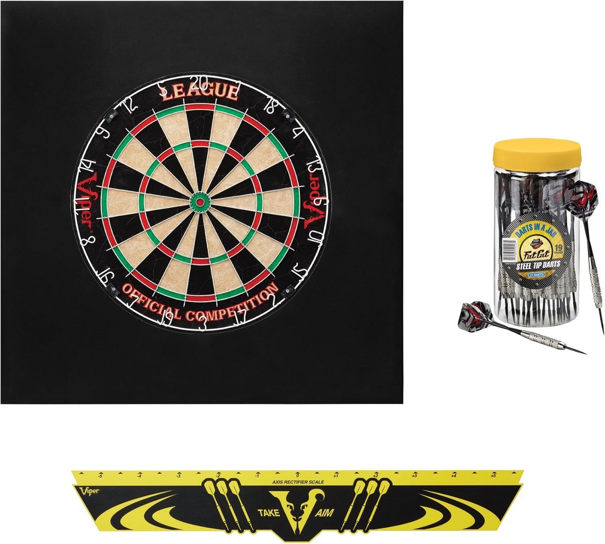 Backboard en Sisal dartbord bundel met stalen tip darts