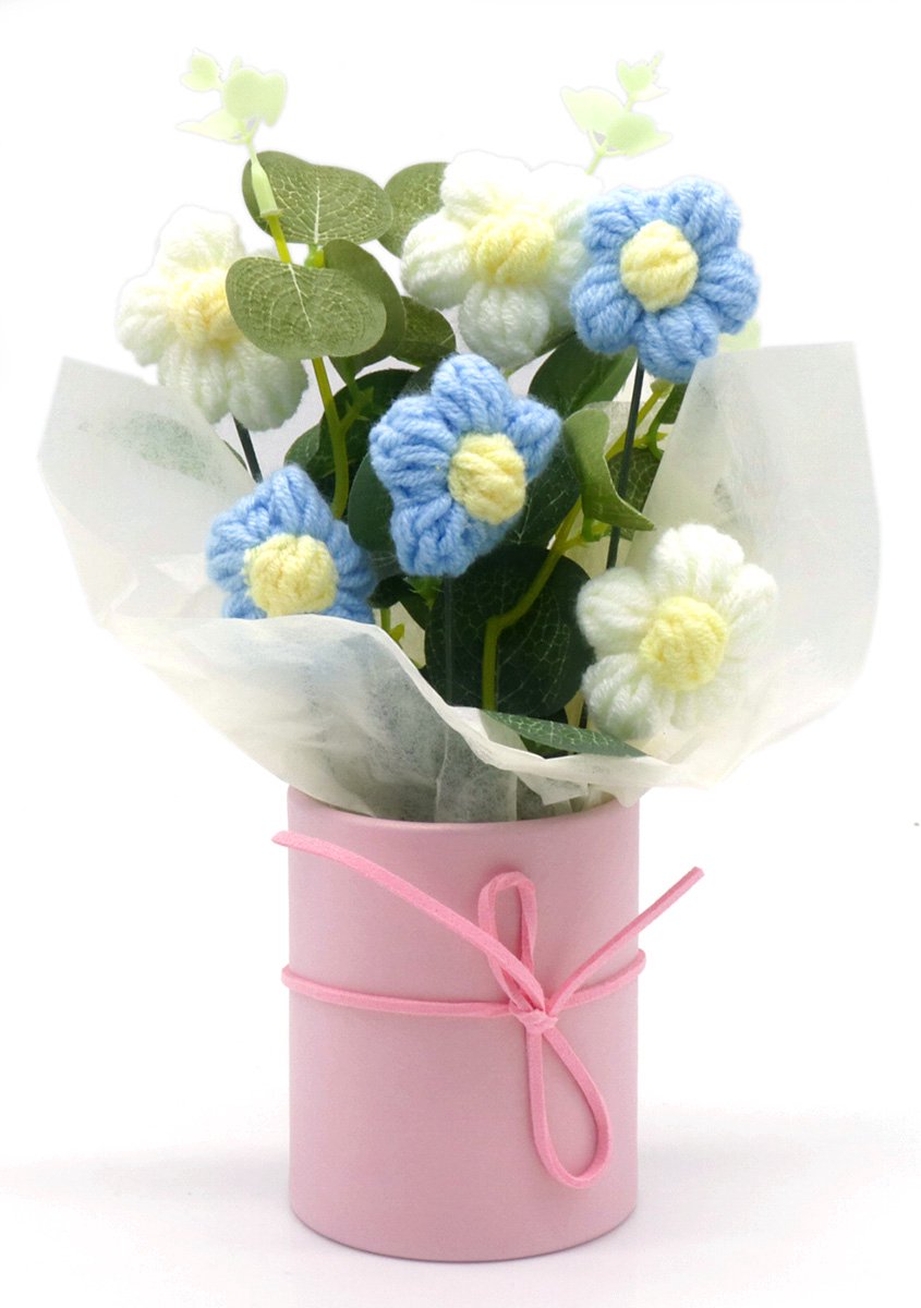 Gebreide bloemen - 20 cm