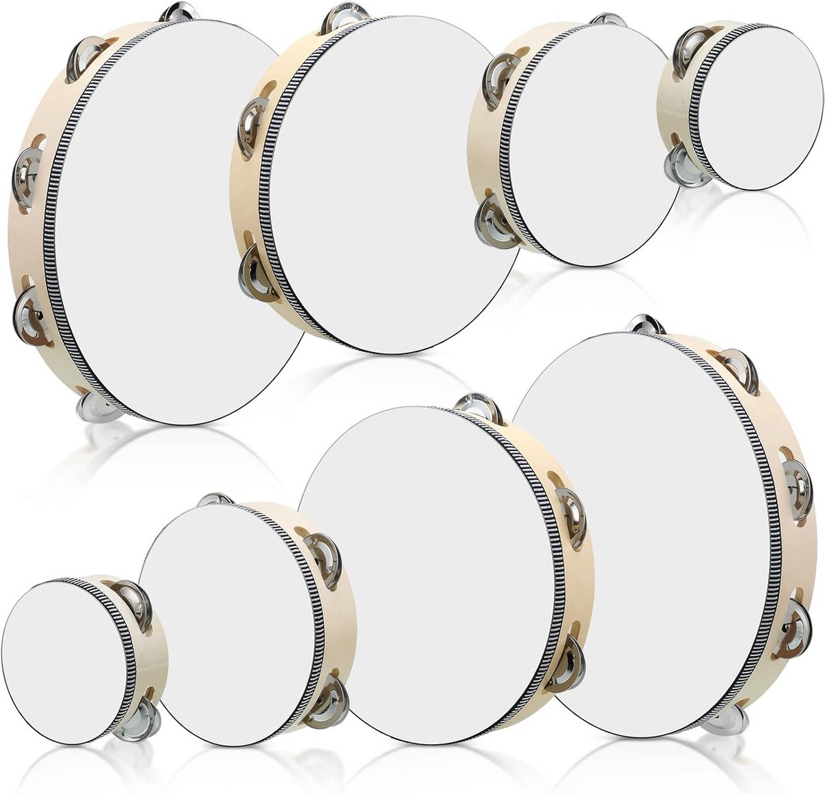 Handheld Tamboerijnen Set van 8 - Muzikaal Educatief Percussie Instrument
