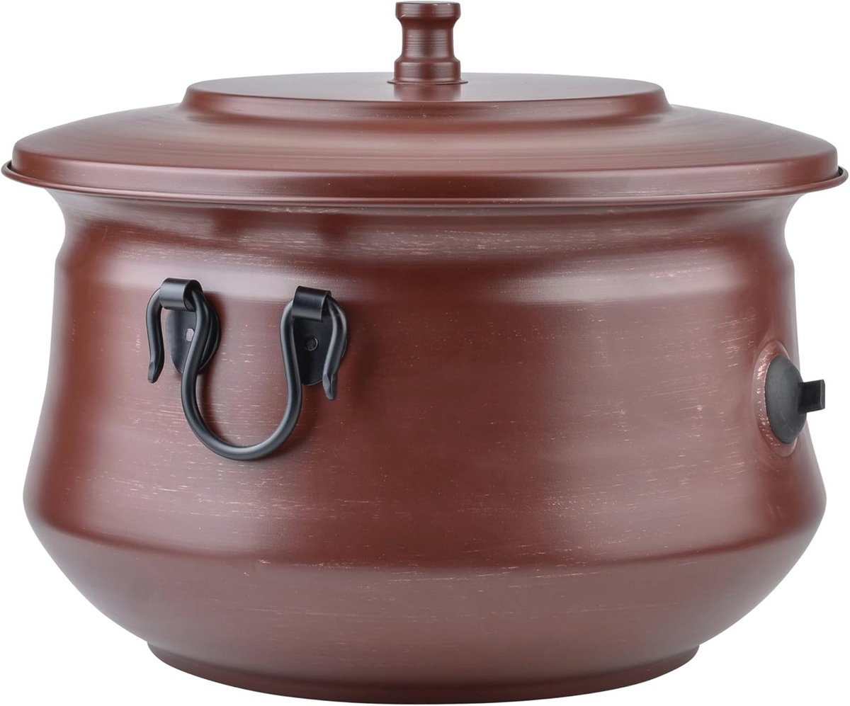 Decoratieve tuinslanghouder met deksel en opbergpot voor tuinaccessoires