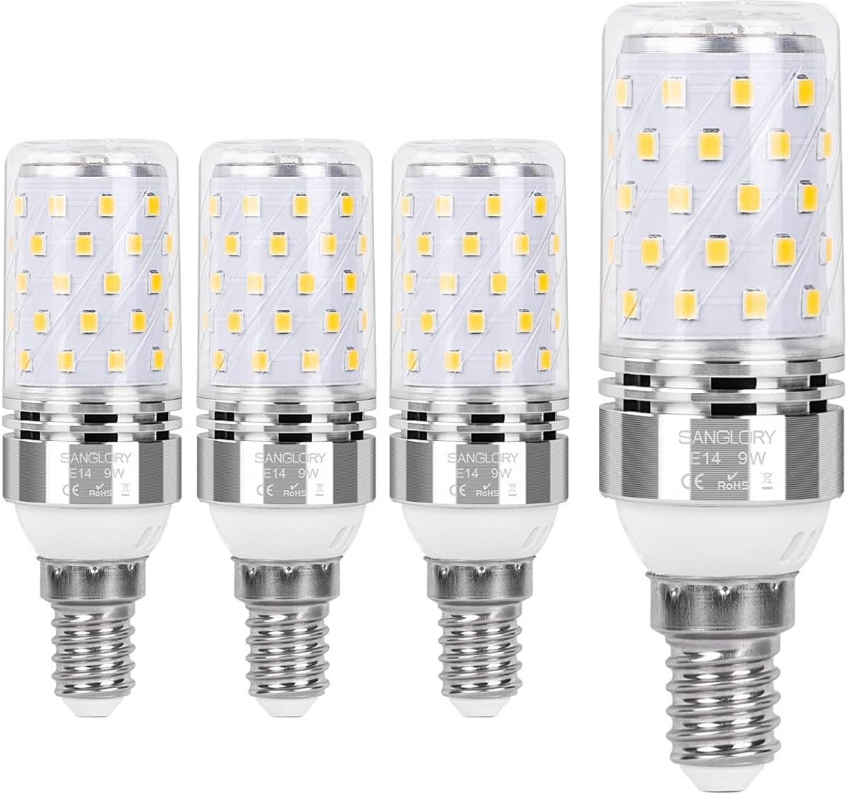 E14 Ledlampen 9W Neutraal Wit 4000K 950 Lumen 4 Stuks