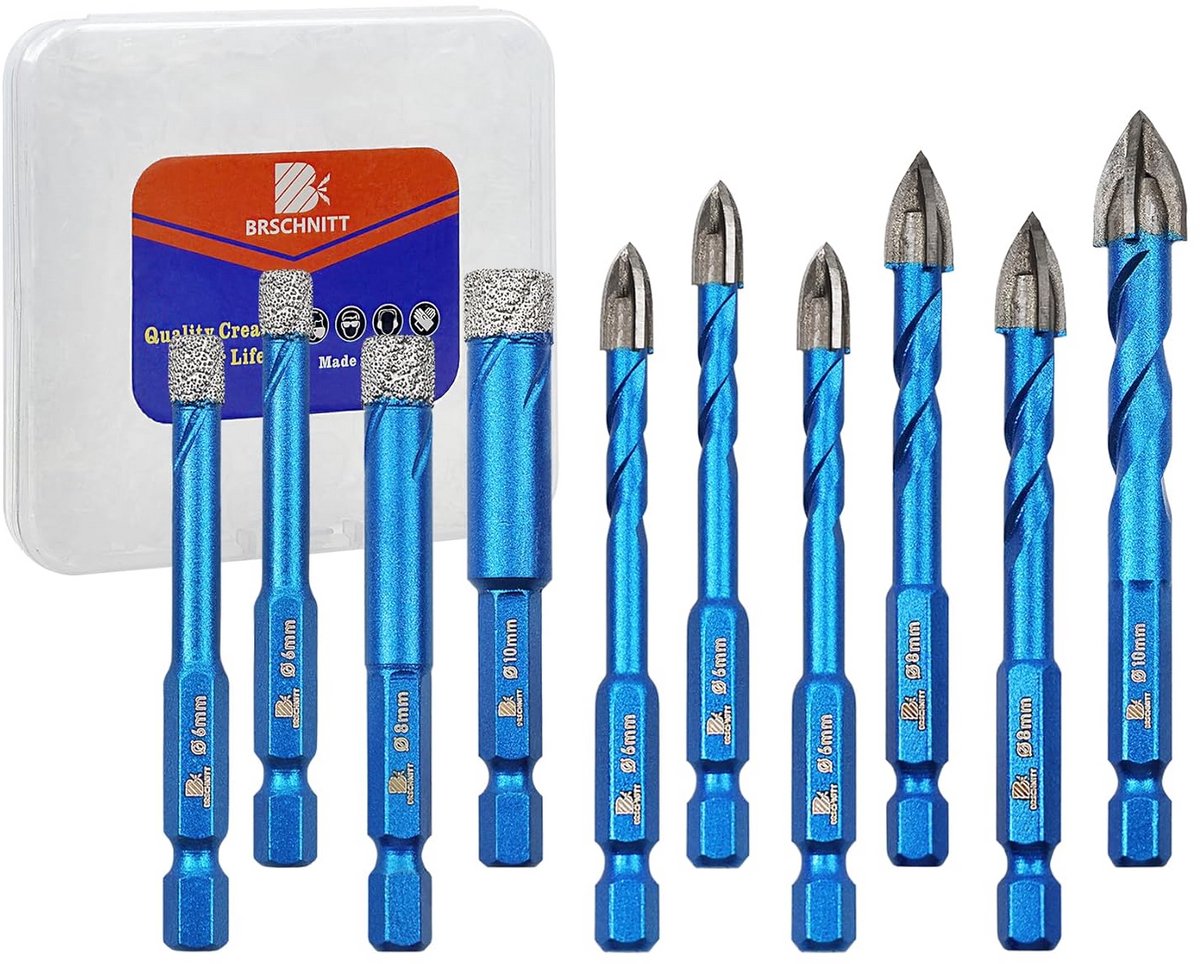 Diamantboor Set - 10 Stuks voor Metselwerk, Tegels, Keramiek, Graniet en Marmer