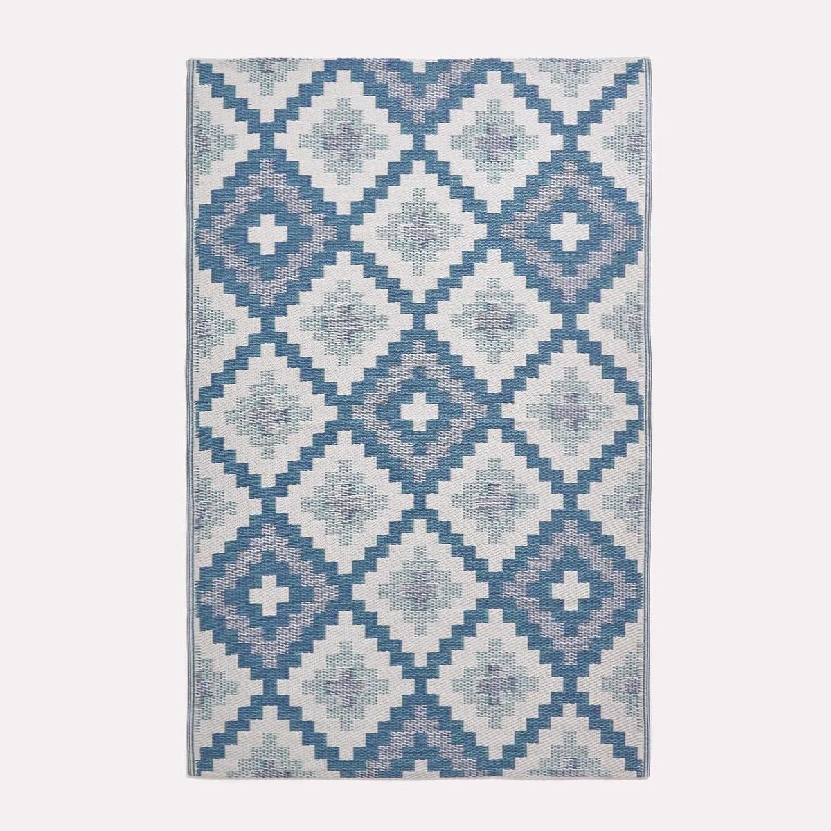 Weerbestendig blauwe tuintapijt voor balkon en terras 120 x 180 cm