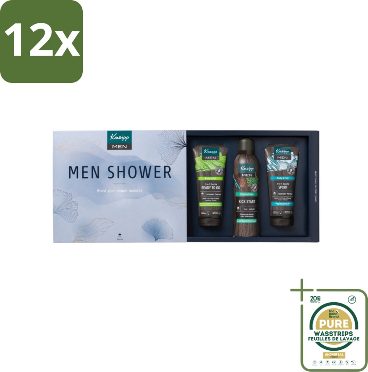 Kneipp - Men Collection Luxe Geschenkset - Voordeelverpakking - 12 stuks - Douche Foam - Douchegel