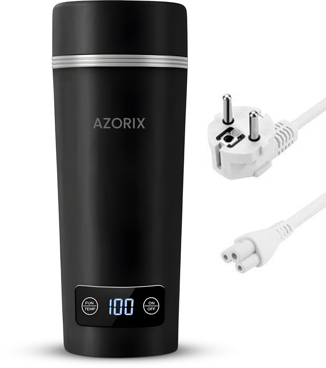 Azorix Draagbare Waterkoker met Temperatuurregeling - Heetwaterdispenser - Kleine Waterkoker Babyvoeding - Camping Waterkoker - Mini Waterkokers - 350ML - Reis Waterkoker