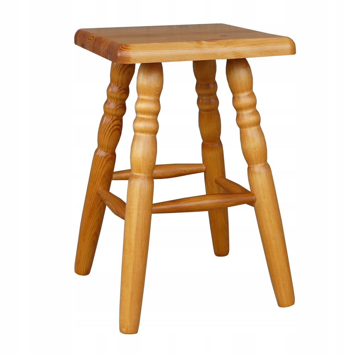 Houten Keukentabouret met Quaderkant Zitting - Olmstijl
