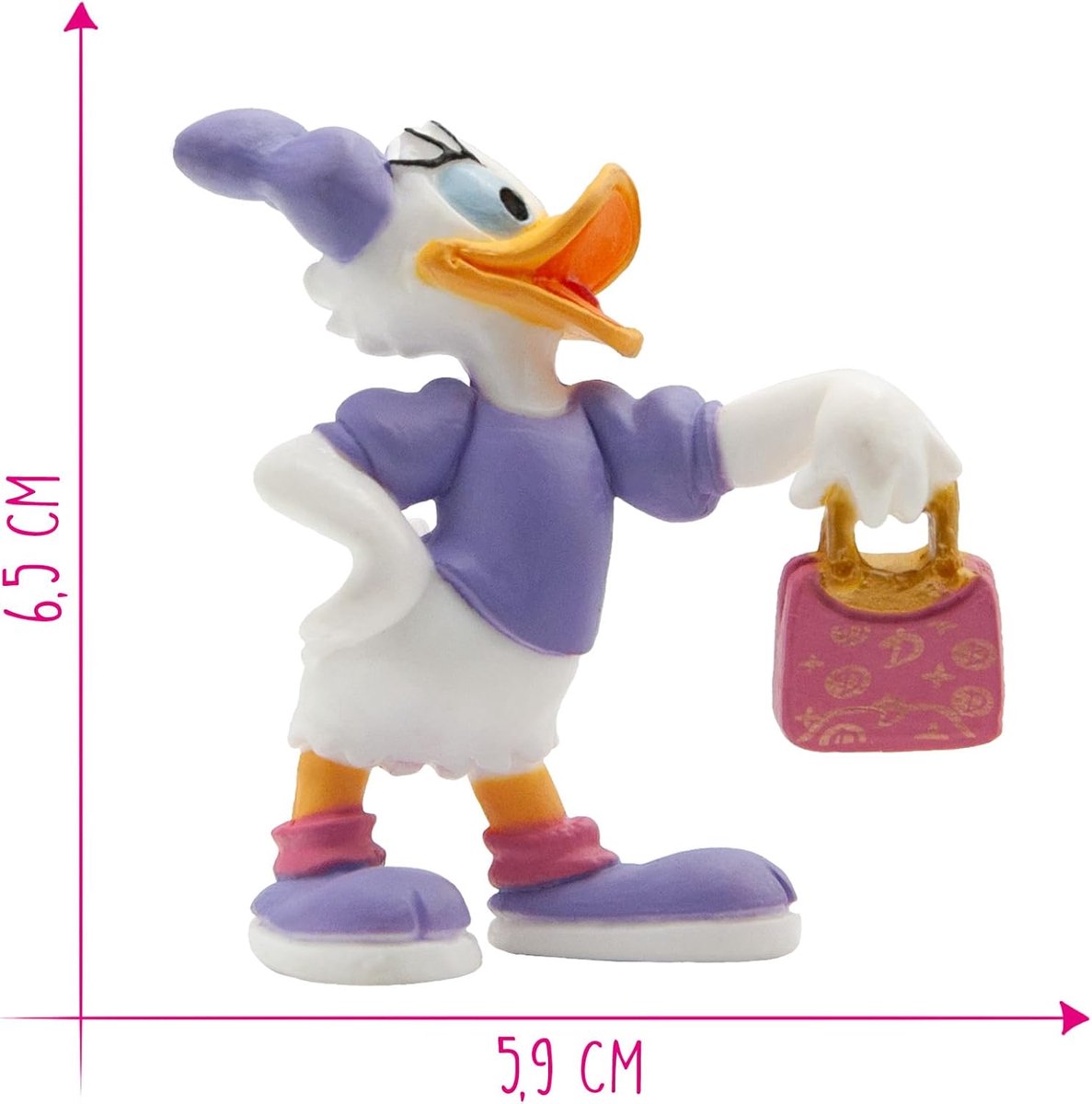 Bullyland 15343 – Speelfiguur en verzamelfiguur Katrien Duck met tas uit Disney, ca. 6,5 cm – levensecht en detailrijk vormgegeven – ideaal als taartfiguur en klein cadeautje voor kinderen vanaf 3 jaar. — afbeelding 2