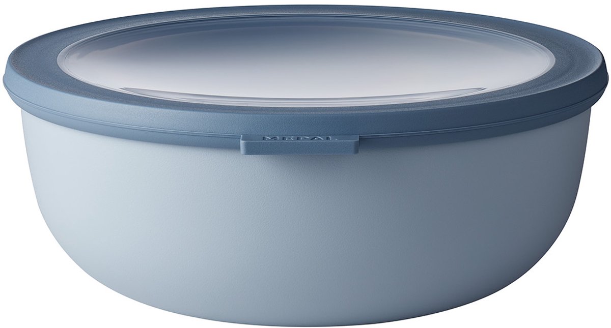 Mepal – Multikom Cirqula rond 2250 ml – Mag in de vriezer, magnetron en vaatwasser – Nordic blue – Geschikt als meal prep bakje, vershoudbakje, bewaardoos