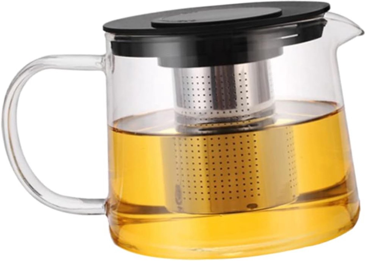 1500ml glazen theepot met filter, hittebestendige glazen theepot, geschikt voor het zetten van thee en koffie.