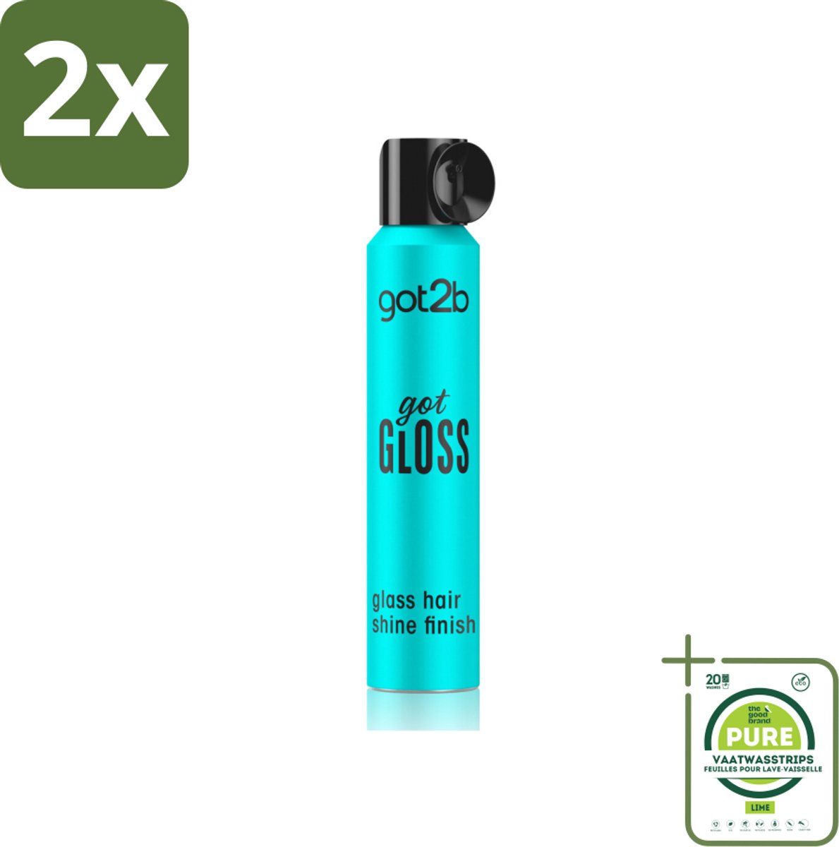 Got2B - Haarspray - Got Gloss - 200 ml - Voordeelverpakking - 2 stuks - Glans haar - Glad haar