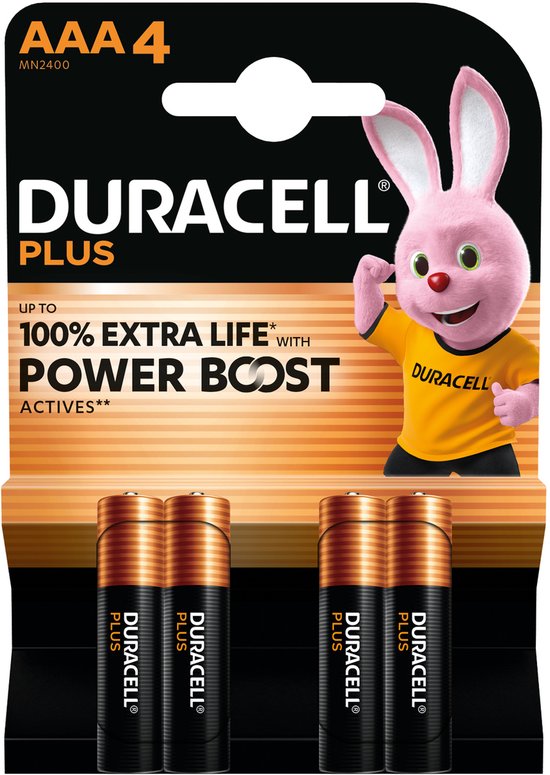 Duracell Plus AAA batterijen 4 stuks