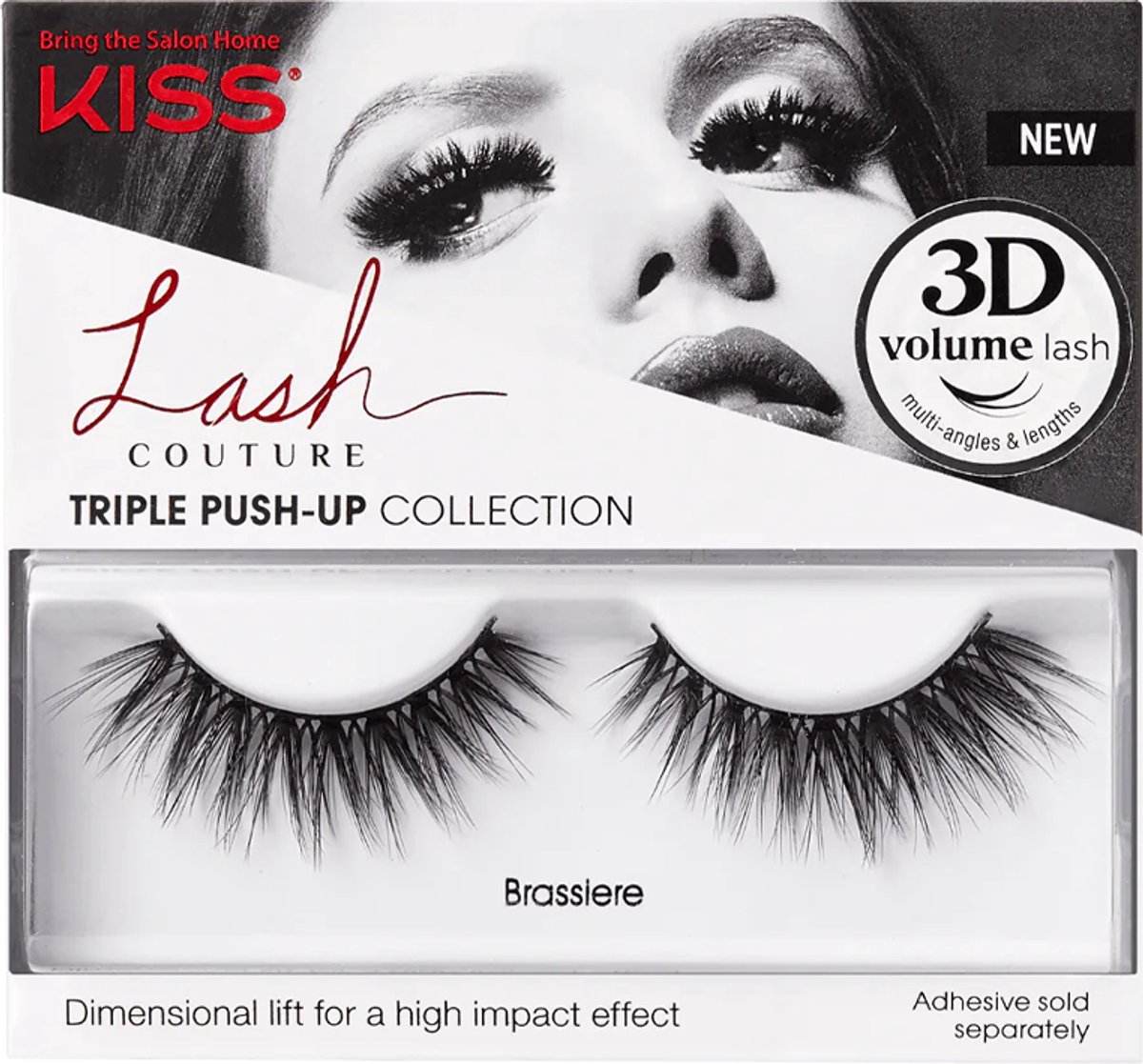 KISS Push-Up Brassiere - Gouden 3D Effect - Dikke Kunstmatige Wimpers op Band, 1 Paar