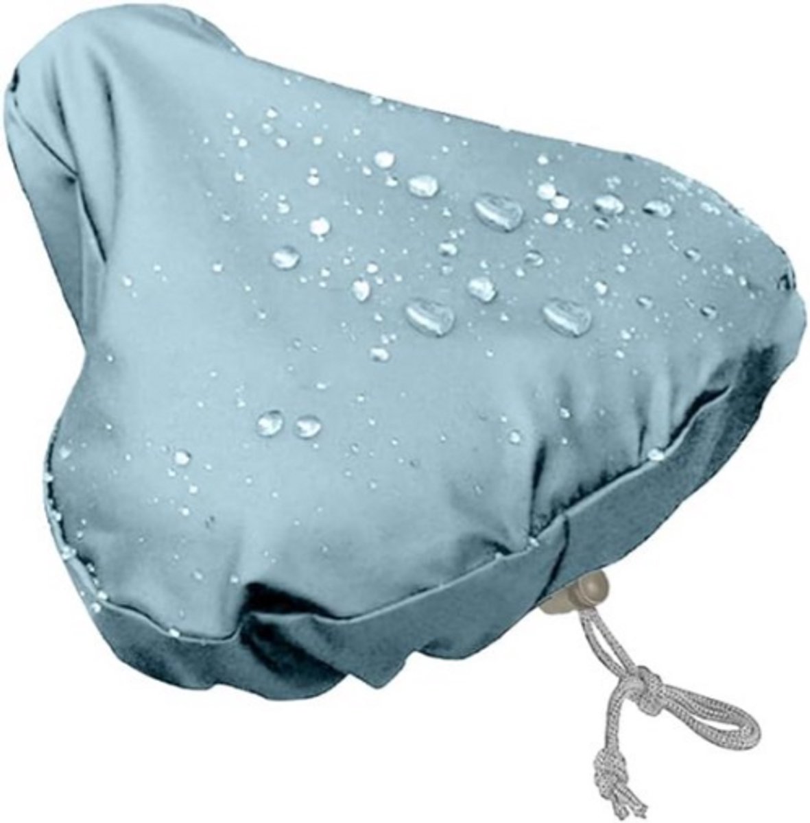 Rieba® Zadelhoes Fiets - Zadeldek Tegen Regen & Stof - Fietszadelhoes - Waterafstotend - Universeel - Hoes Fietszadel - Regenhoes - Met Trekkoord - Sterk 420D Materiaal - 24 x27 cm - Sky Blauw
