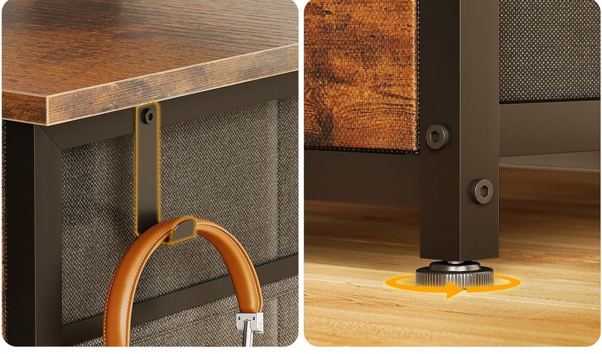 Bureau met Laden NovaFurn EdgeMax™ - 120x48 cm - Bruin - EdgeMax™ – Compact Bureau 120x48 - Medahomestore