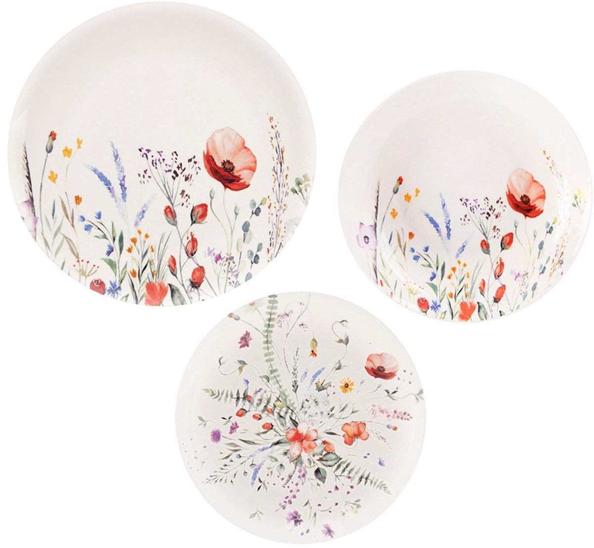Serviesset Porselein Wit KLAPROZEN 18 delig - Servies Set - Bordenset - Borden