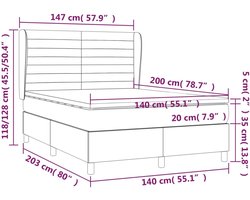 vidaXL - Boxspring - met - matras - fluweel - zwart - 140x200 - cm
