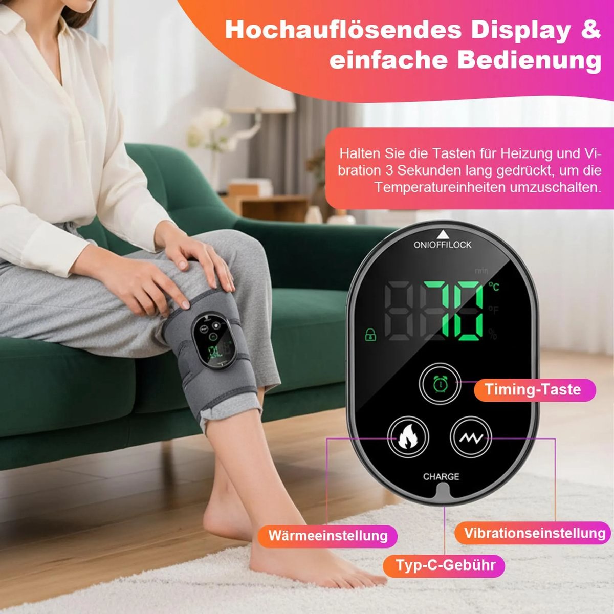 Deze 3-in-1 Elektrische Voetmassager met 3000mAh Batterij - afbeelding 2