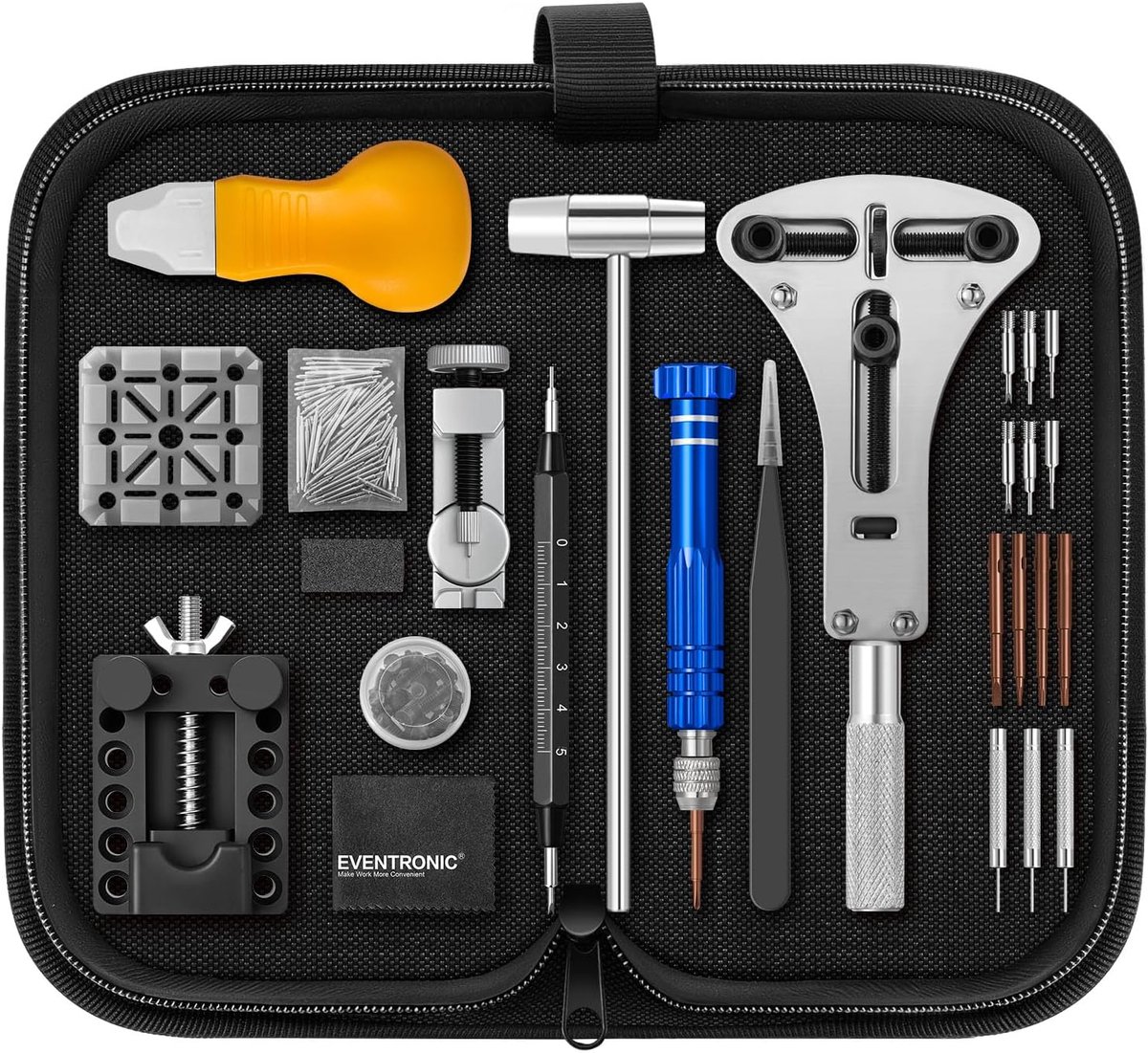 Selbro ® Horloge Reparatie Kit - Professioneel Gereedschap voor Horloge Onderhoud en Reparatie met Draagtas