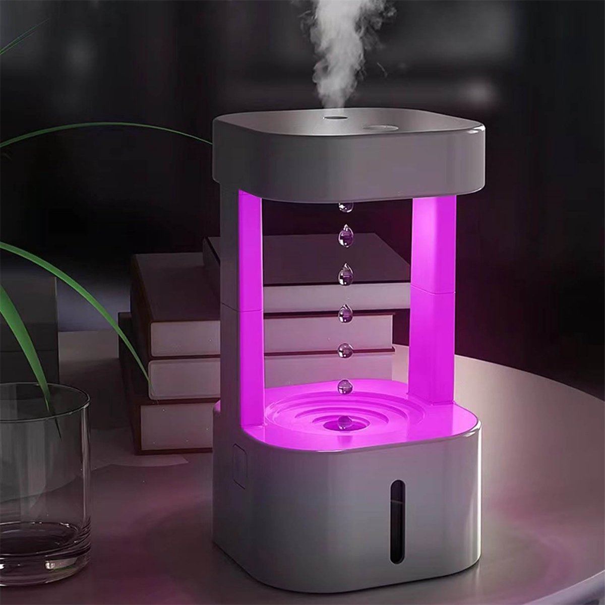 Ynkkvre -Anti-Gravity Water Drops Humidifier - Luchtbevochtiger Aromadiffusers met 6 Licht-opties – Geurverspreider Vernevelaar – Aromatherapie Aromadiffusers - etherische olie Verdamper Verstuiver