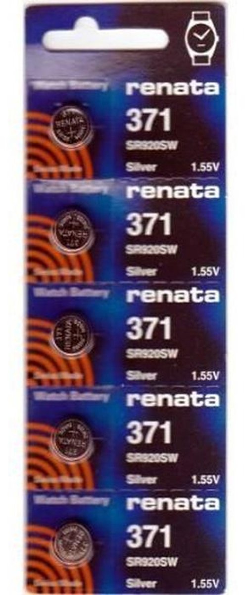 Zilveren Oxide Batterij #371 - 5 Pack