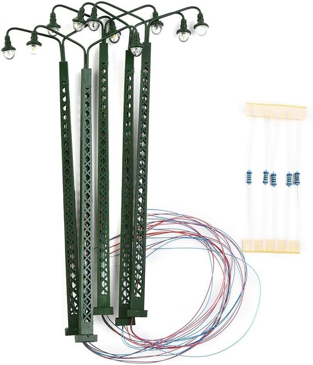 Modelspoorbaanverlichting - 10 stuks LED lampen voor H0 modeltreinen