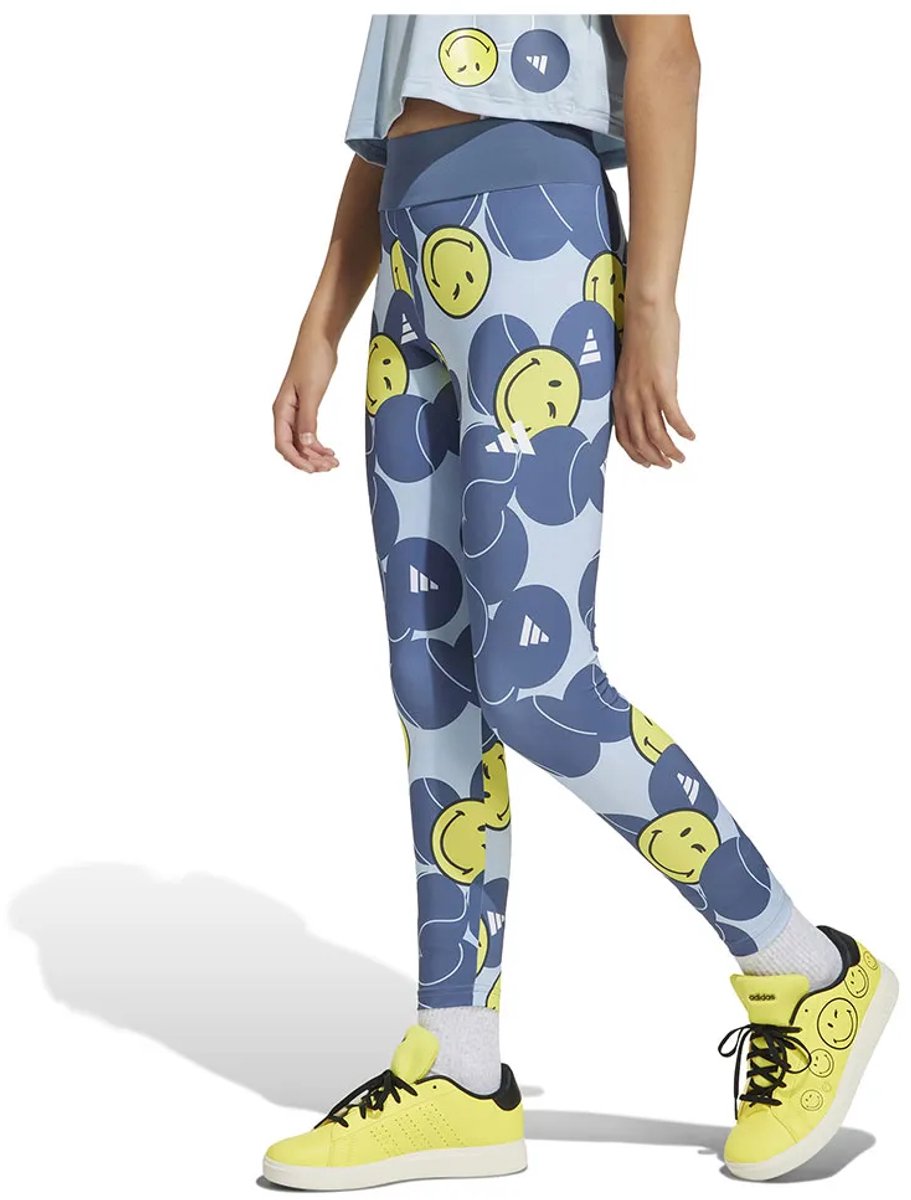 Adidas X Smileyworld Training Leggings 13-14 Years Jongens Meisjes Blauw