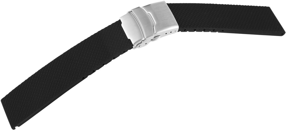 Engelhardt Engelhardt heren vervangende armband MB0086 Siliconen horlogeband - 24 mm, zwart