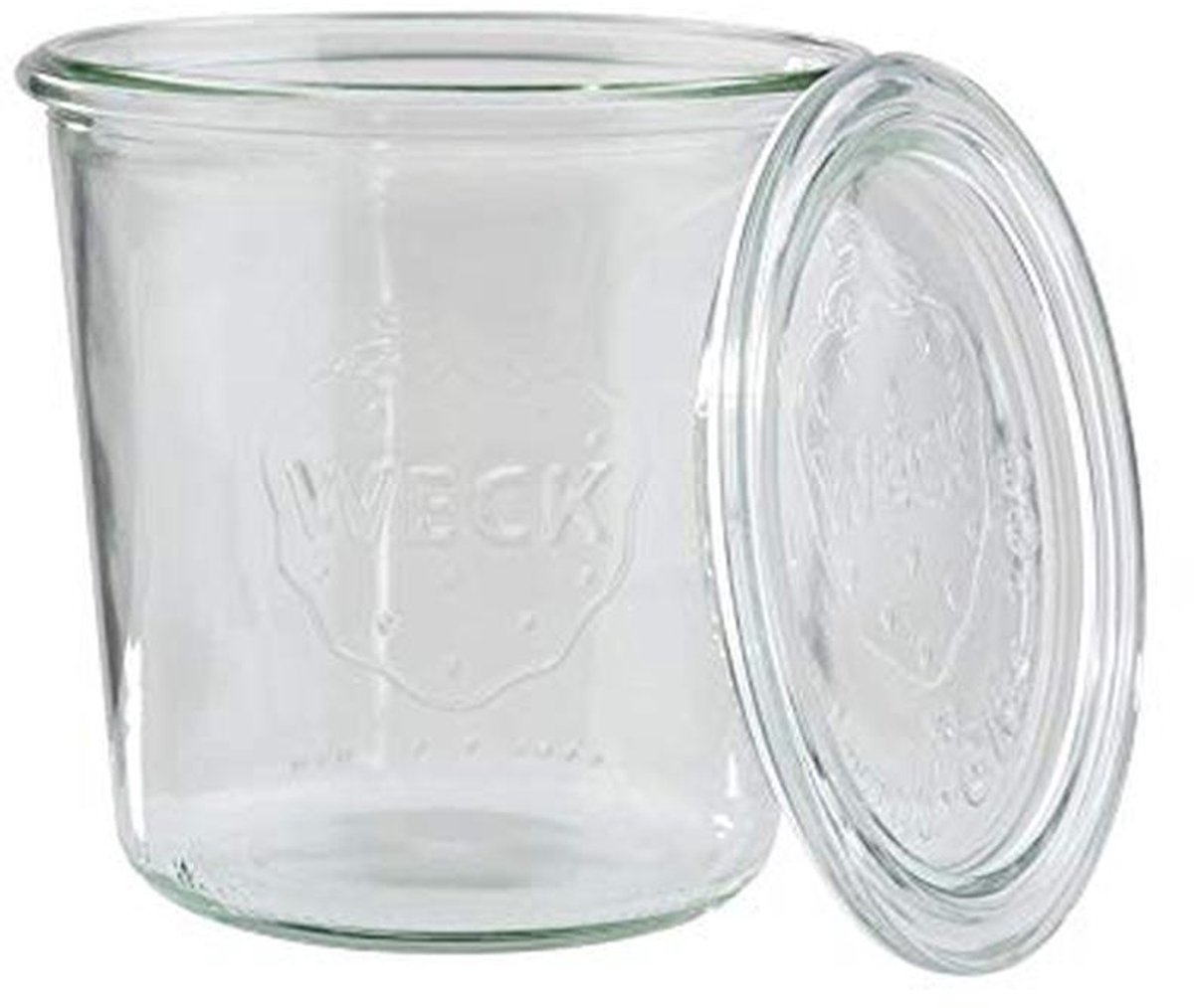 Set van 2 Weckglazen met deksel - 11 cm diameter en 11 cm hoogte