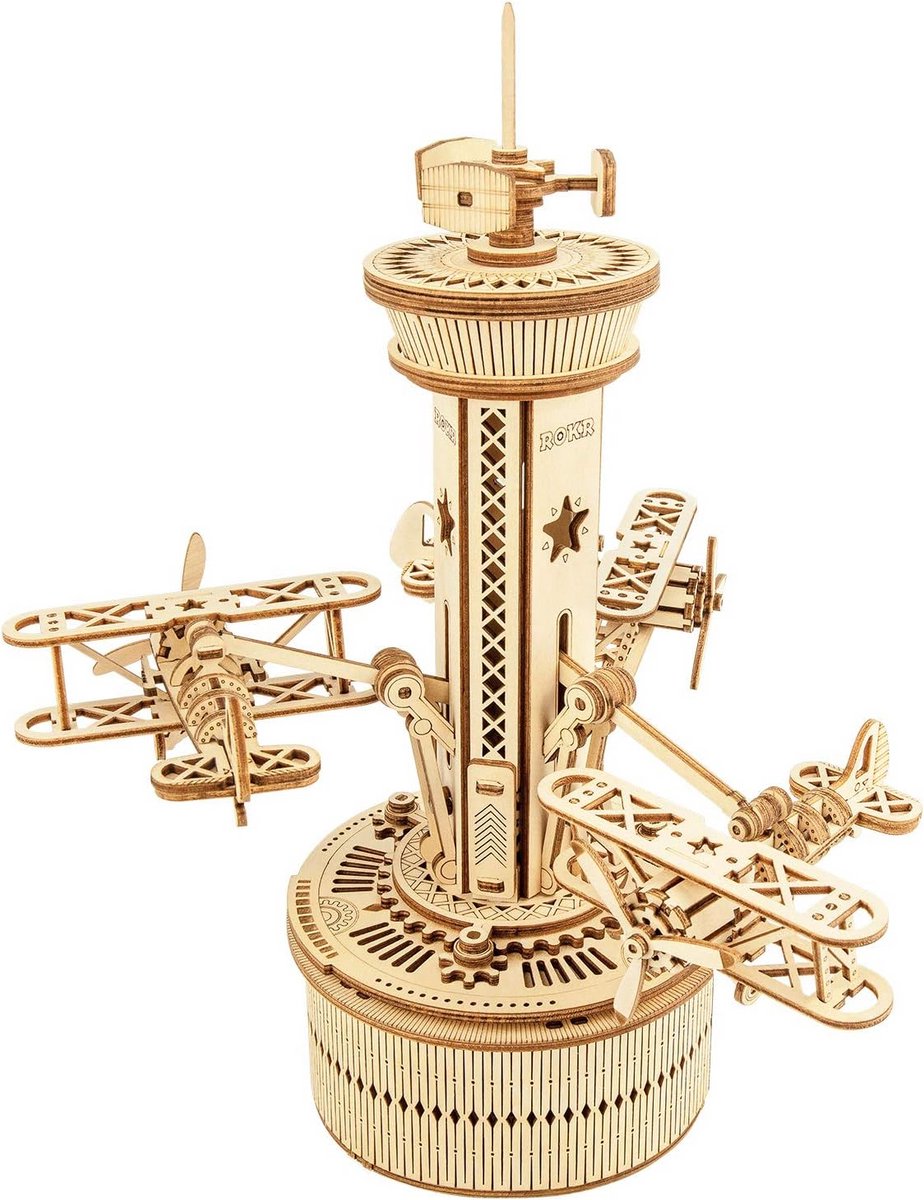 3D houten puzzel vliegtuig toren bouwen voor volwassenen en kinderen